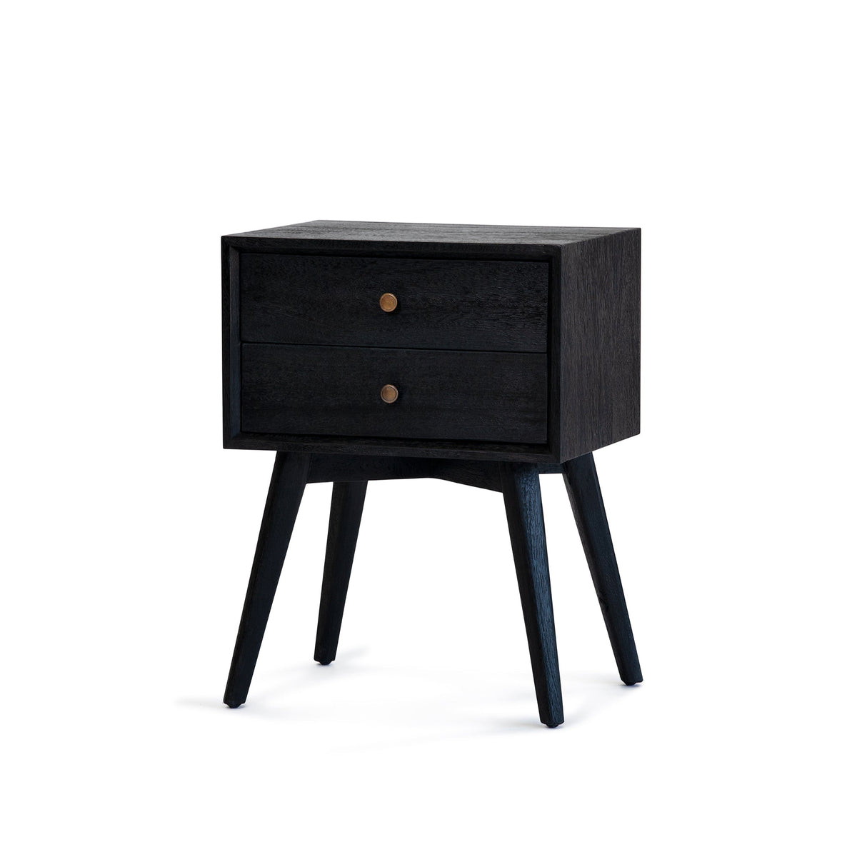 PORTO BEDSIDE TABLE - WHITE - SLIM - OVAL BLACK main image 1